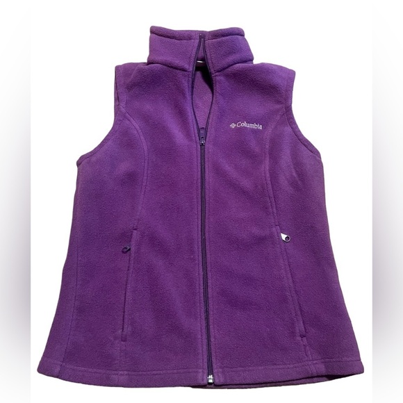 Columbia purple fleece zip up vest - Picture 1 of 9